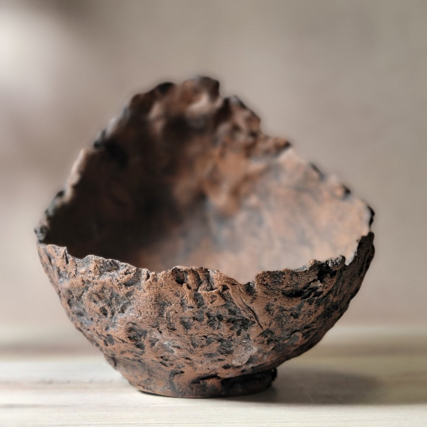 Shohin Crescent Pot Dark Oxide #3 - Little Pots by KK