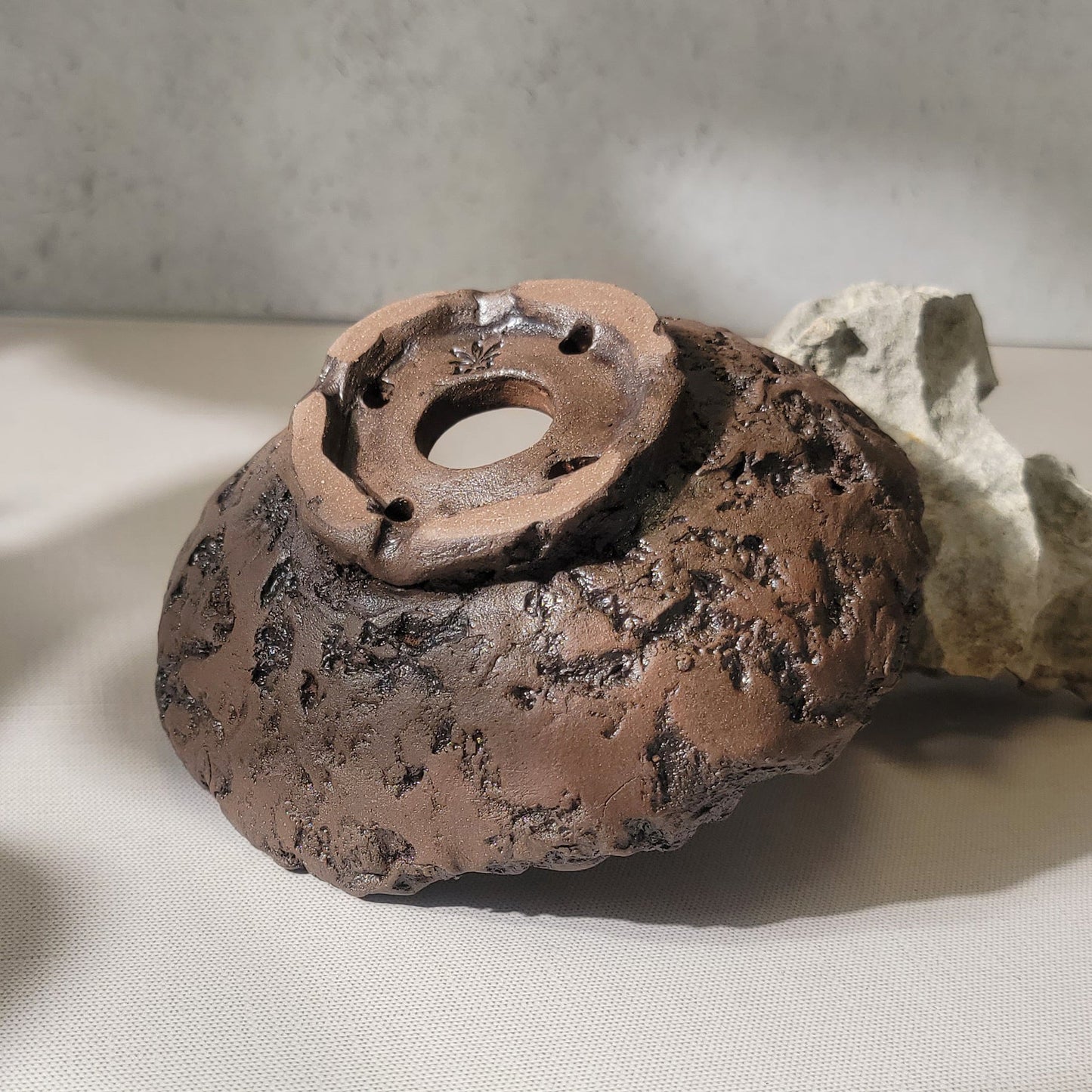 Shallow Eggshell Kusamono or Bonsai Pot Dark Oxide – Little Pots by KK
